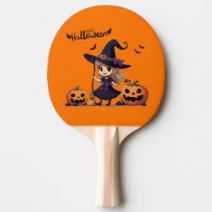 Niedliche Halloween-Hexe Tischtennis Schläger