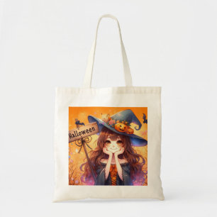 Niedliche Halloween-Hexe Tragetasche