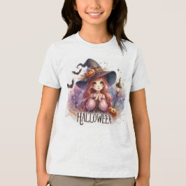 Niedliche Halloween-Hexe Tri-Blend Shirt