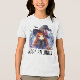 Niedliche Halloween-Hexe Tri-Blend Shirt
