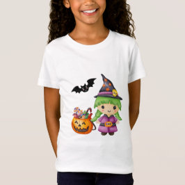 Niedliche Halloween-Hexe und Halloween-Bonbie T-Shirt