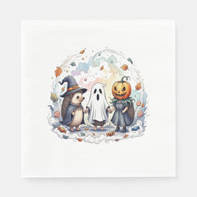 Niedliche Halloween-Igel Kostüm Serviette (Vorderseite)