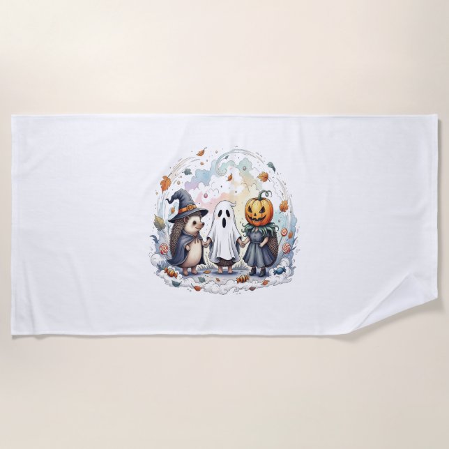 Niedliche Halloween-Igel Kostüm Strandtuch (Vorderseite)