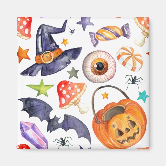 Niedliche Halloween-Illustration Magnet (Vorne)