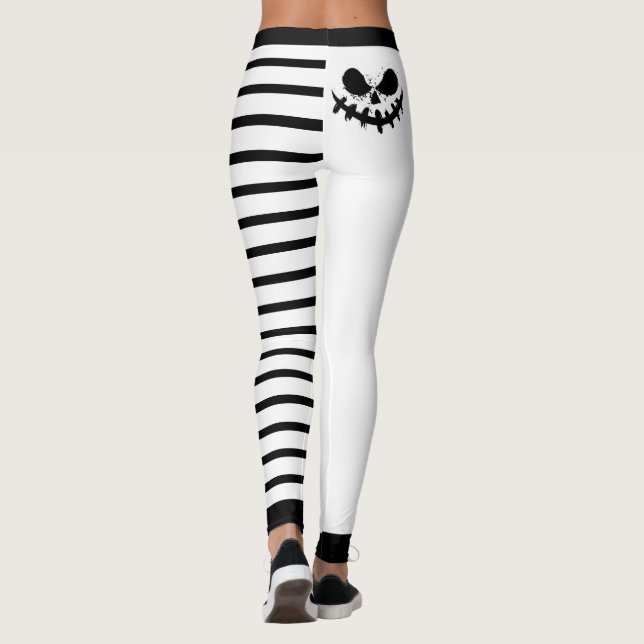 Niedliche Halloween-Jack-O-Lantern-Gesichter und - Leggings (Rückseite)