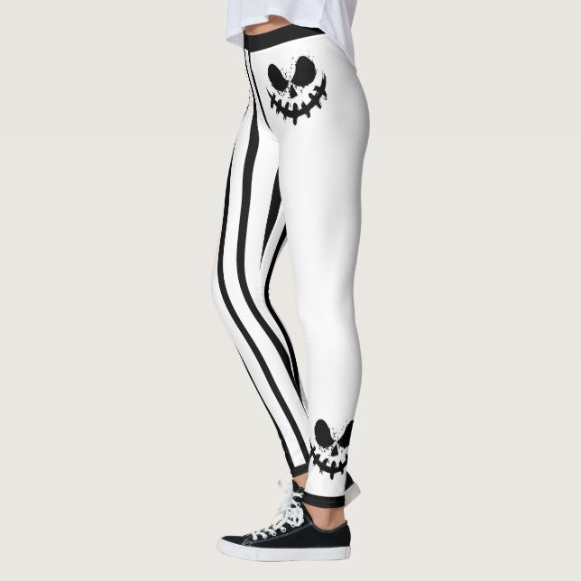 Niedliche Halloween-Jack-O-Lantern-Gesichter und - Leggings (Links)