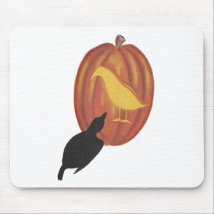 Niedliche Halloween Jack O'Lantern und Crow Mousepad