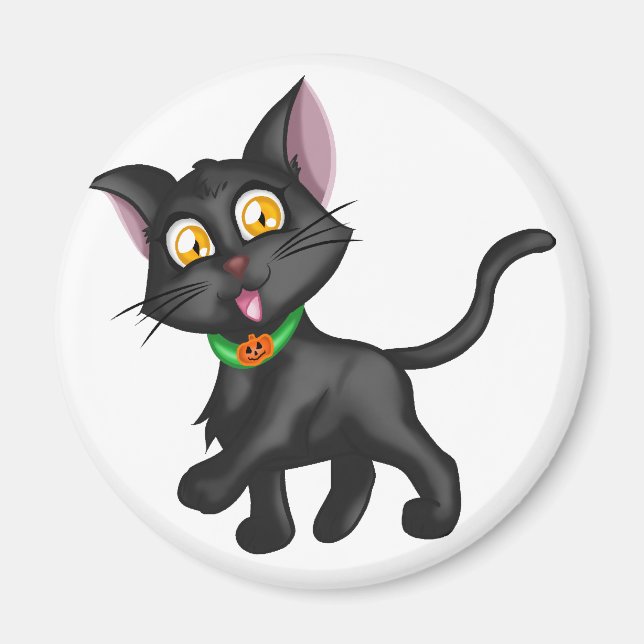 Niedliche Halloween-Katze Magnet (Vorne)
