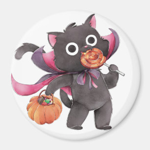 Niedliche Halloween-Katze Magnet