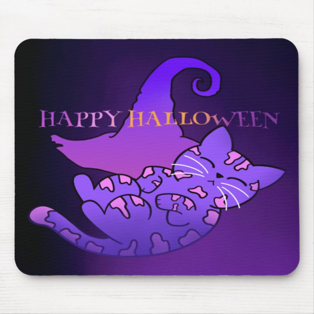 Niedliche Halloween-Katze Mousepad (Vorne)