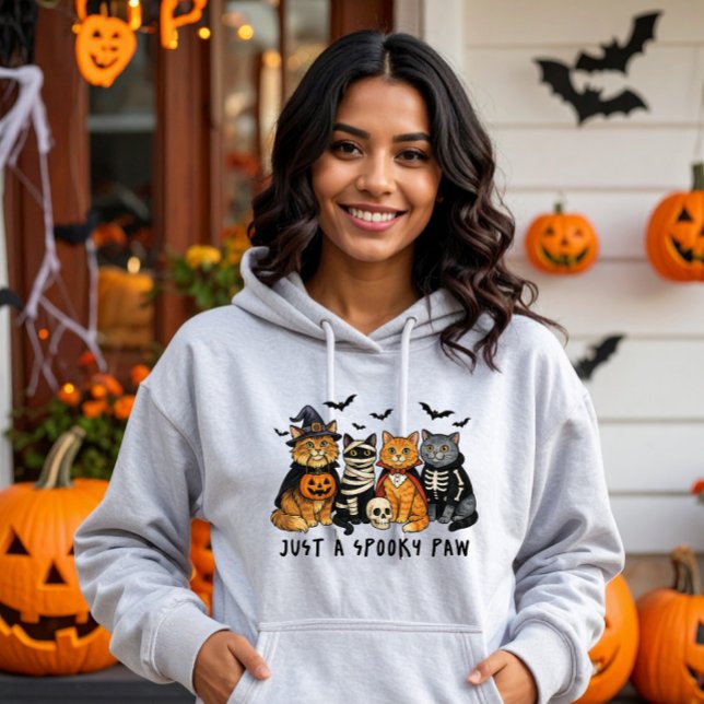 Niedliche Halloween Katzen Spooky Paw Hoodie (Von Creator hochgeladen)