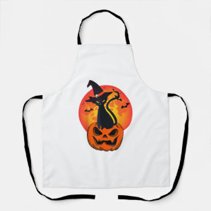 Niedliche Halloween-Katzenjacke, Kürbiskürbis für Schürze