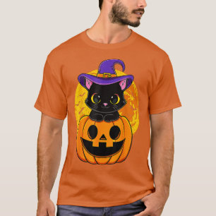 Niedliche Halloween-Katzenjacke, Kürbiskürbis für T-Shirt