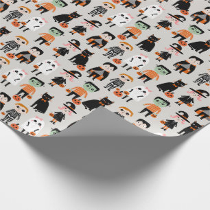Niedliche Halloween Kids Illustration Geschenkpapier