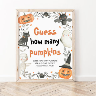Niedliche Halloween-Kinderdusche Rate wie viele Kü Poster
