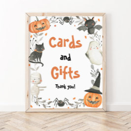 Niedliche Halloween-Kinderduschkarten und Geschenk Poster