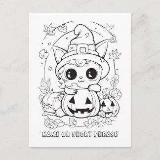 Niedliche Halloween Kitenfarbe Postkarte