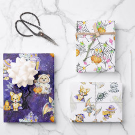 Niedliche Halloween-Kostüme Leckereien Geschenkpapier Set