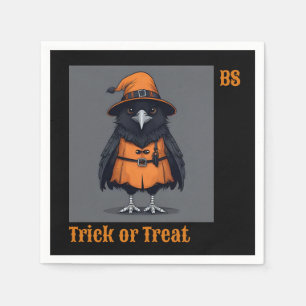 Niedliche Halloween-Krähe in verschleierter Form Serviette