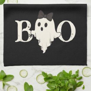 Niedliche Halloween Küchentücher - "Boo" Geist mit