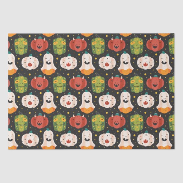 Niedliche Halloween-Kürbis Seidenpapier (Vorderseite)