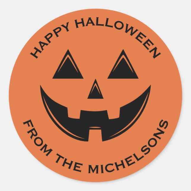 Niedliche Halloween Kürbislaterne Pumpkin Runder Aufkleber (Vorderseite)