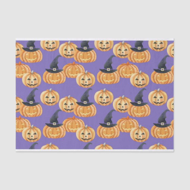 NIEDLICHE HALLOWEEN KÜRBISLATERNEN PUMPKINS SEIDENPAPIER (Vorderseite)