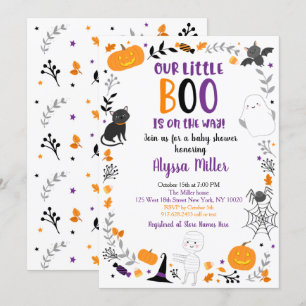 Niedliche Halloween Little Boo Baby Dusche Einladung