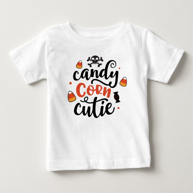 Niedliche Halloween-Mais-Süsse Kinder Name Baby T- T-shirt (Vorderseite)