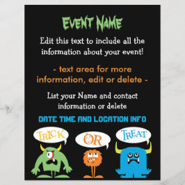 Niedliche Halloween-Monster Flyer