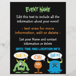Niedliche Halloween-Monster Flyer