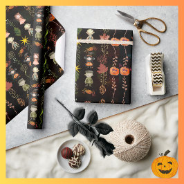 Niedliche Halloween-Monsterhexe Geschenkpapier