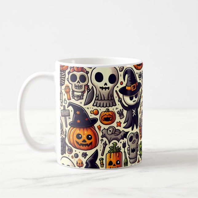 Niedliche Halloween-Muster-Tasse Kaffeetasse (Links)
