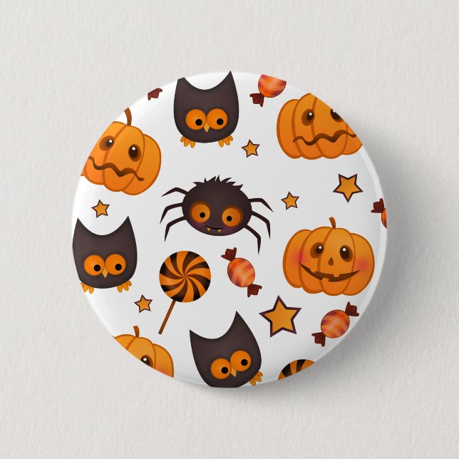 Niedliche Halloween-Musterdarstellung Button (Vorderseite)