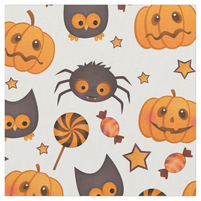 Niedliche Halloween-Musterdarstellung Stoff (Nahaufnahme)