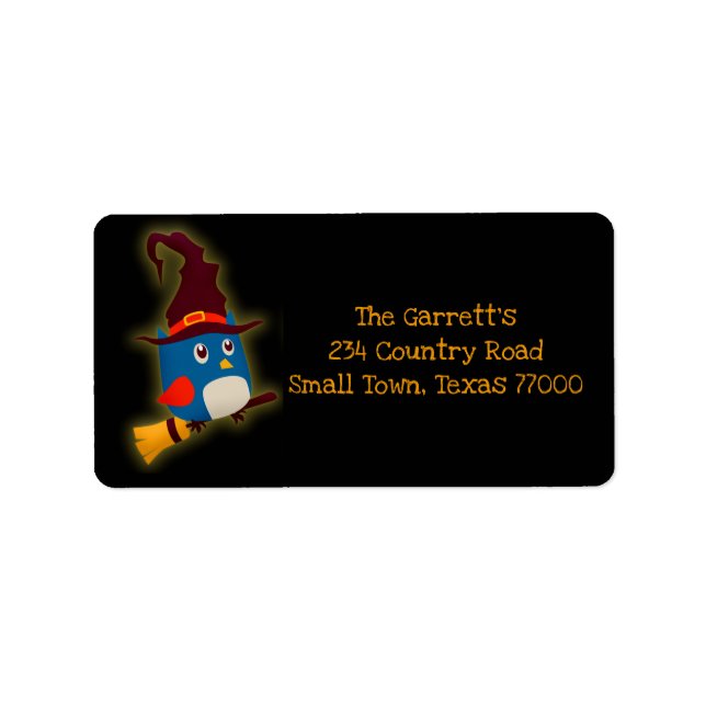 Niedliche Halloween-Owl-Personalisierte Adresse Adressaufkleber (Vorne)