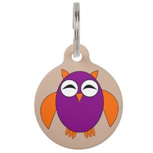 Niedliche Halloween-Owl-Tag Tiernamensmarke