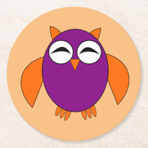 Niedliche Halloween-Owl-Untersetzer Runder Pappuntersetzer