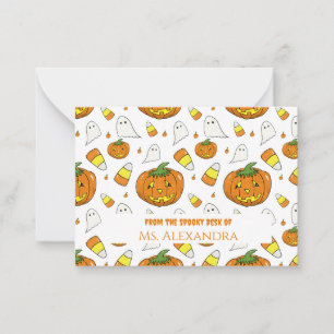 Niedliche Halloween Pattern-Note-Karte Mitteilungskarte