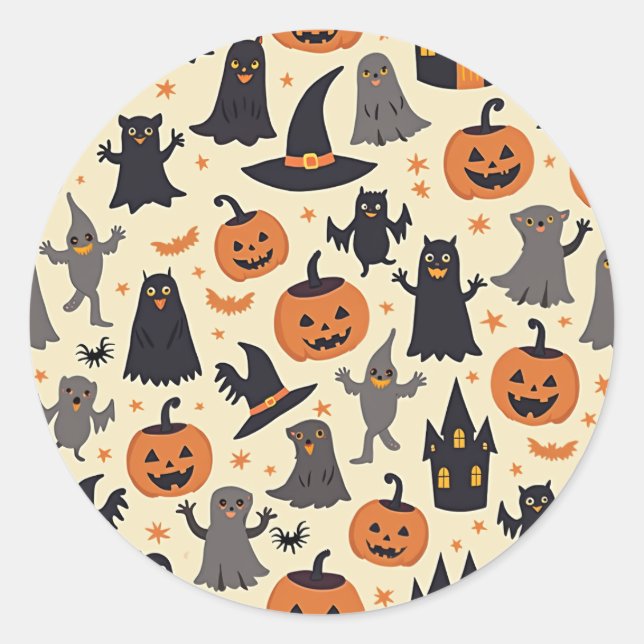 Niedliche Halloween Pattern Stickers (Vorderseite)