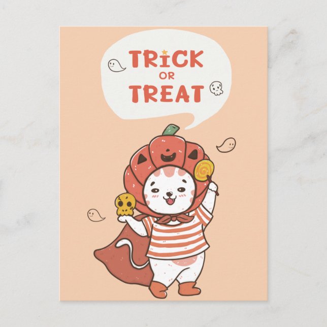 Niedliche Halloween Postkarte (Vorderseite)