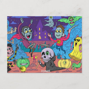Niedliche Halloween Postkarte
