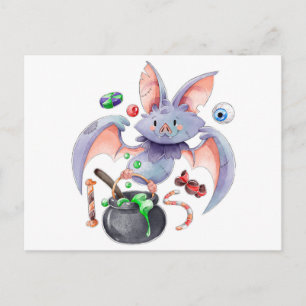 Niedliche Halloween Postkarte