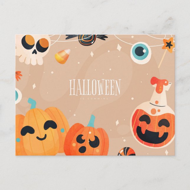 Niedliche Halloween Postkarte (Vorderseite)