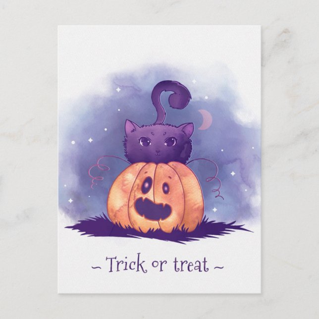 Niedliche Halloween Postkarte (Vorderseite)