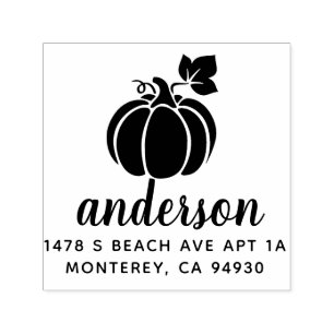Niedliche Halloween-Pumpkin-Fall-Adresse Permastempel