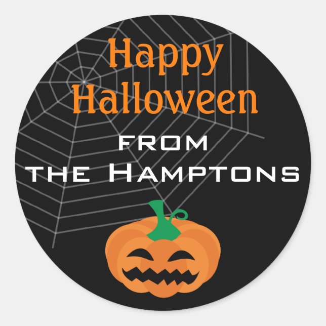 Niedliche Halloween Pumpkin Gastgeschenk Stickers (Vorderseite)