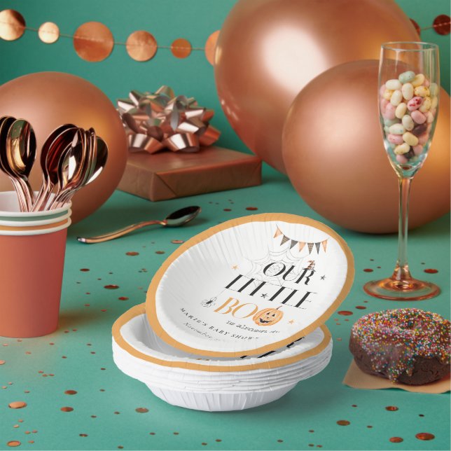 Niedliche Halloween Pumpkin Little Boo Baby Dusche Pappteller (Multi)