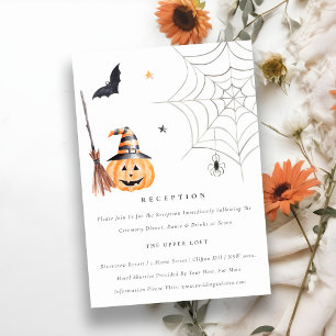 Niedliche Halloween Pumpkin Spiderweb Hochzeitsemp Begleitkarte