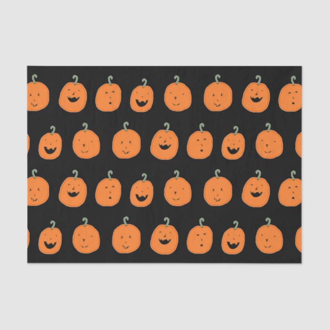 Niedliche Halloween Pumpkins Seidenpapier (Vorderseite)